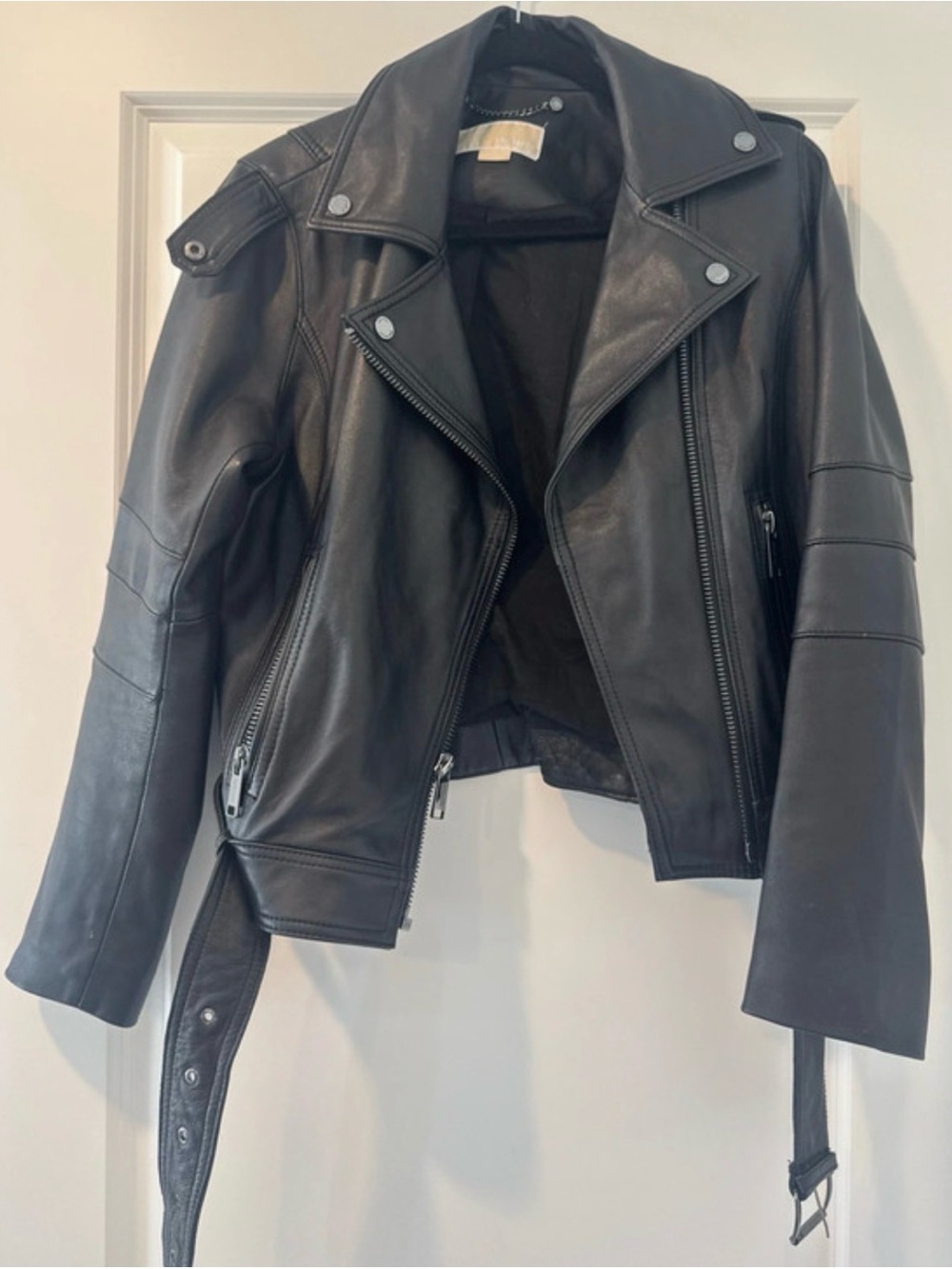Michael Kors Black Leather Moto Jacket